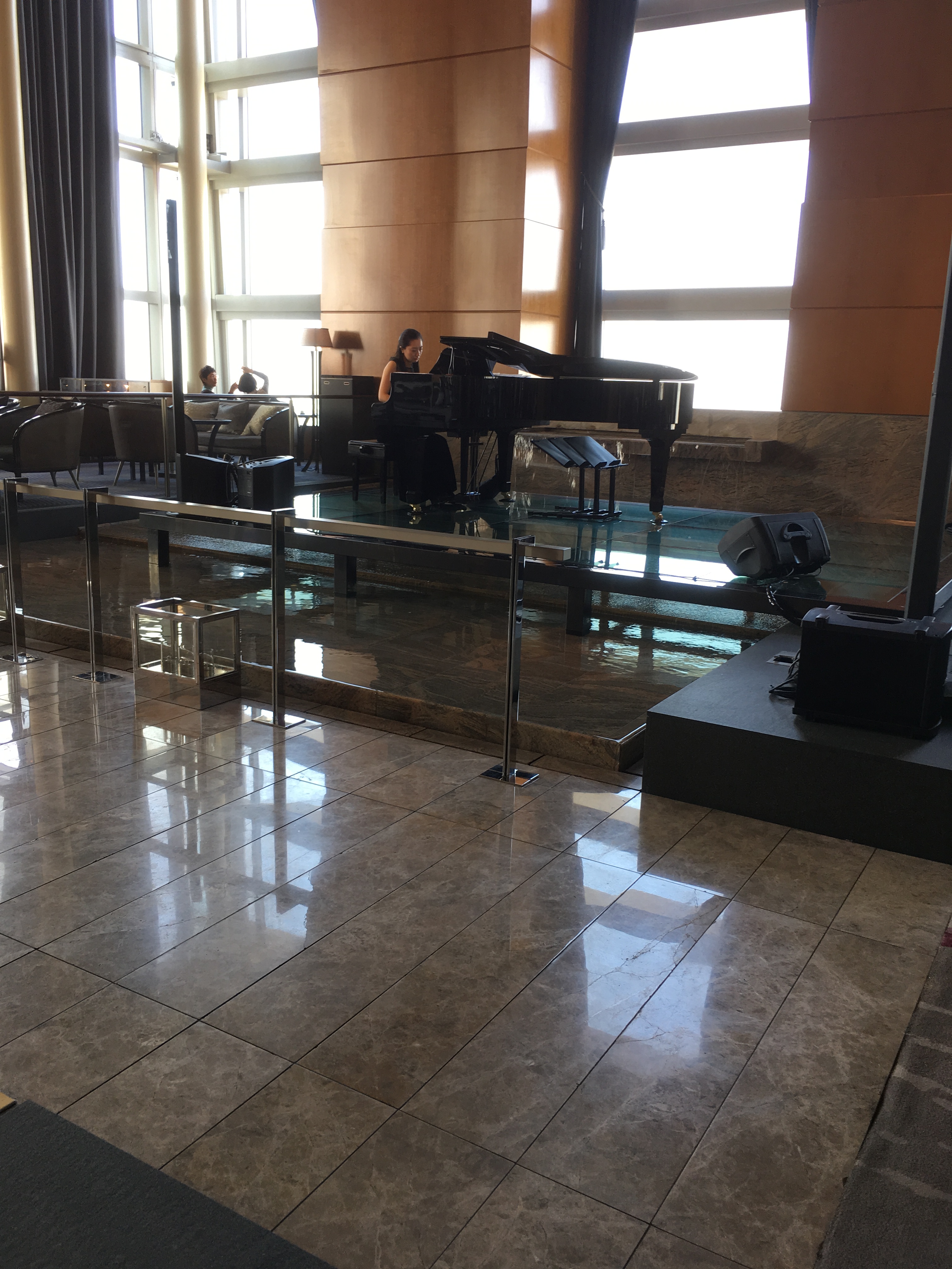 Live piano music on the 45th floor