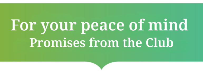 Our promise to you so that you can use our facilities with peace of mind